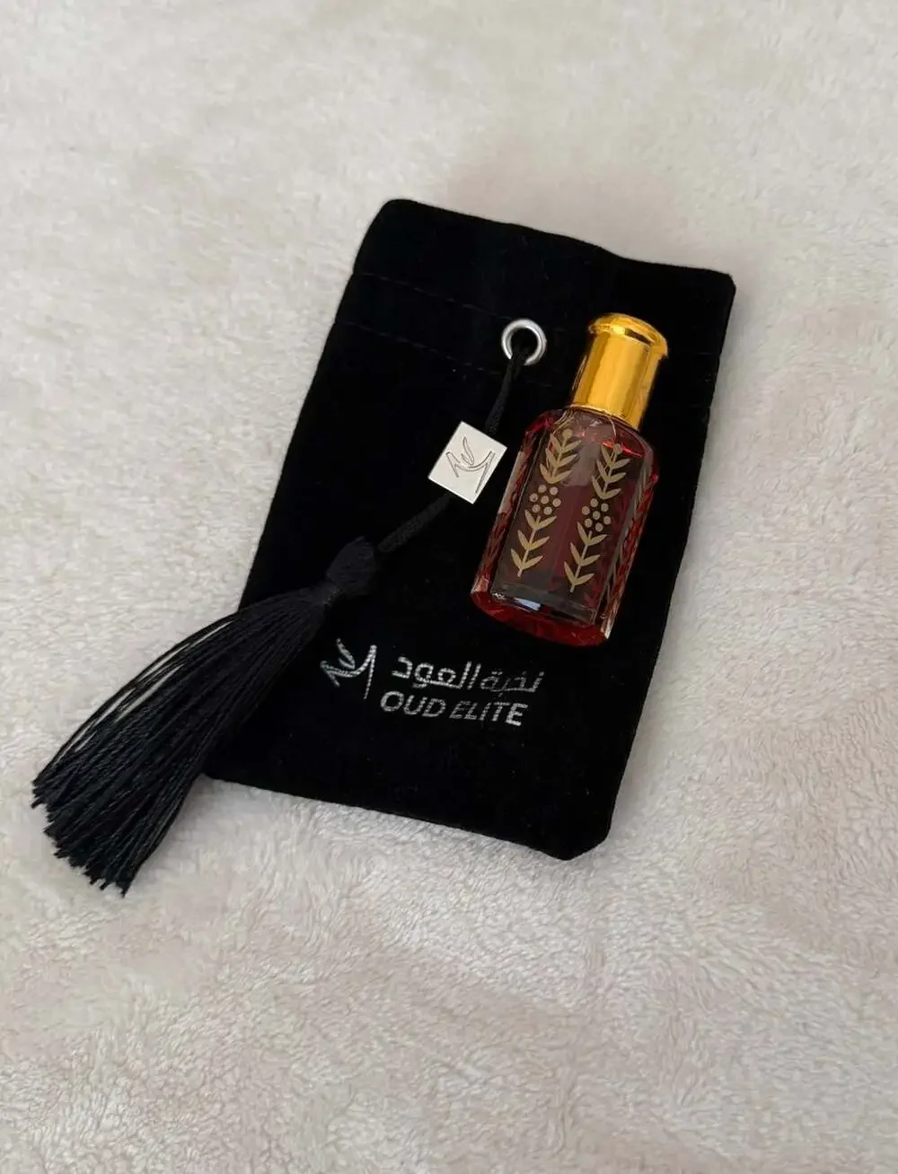 Oud Elite Attar Perfume Oil Bottle w Velvet Pouch-Ghilaf-e-Kaaba Attar-Hajj 15ml
